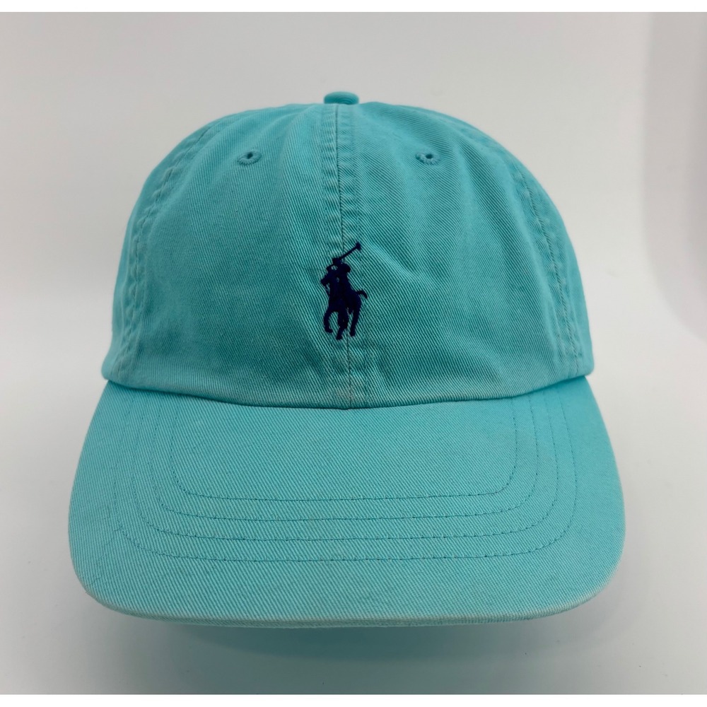 Polo Ralph Lauren Hat Women OS Aqua Blue Embroidered Pony Adjustable Strap